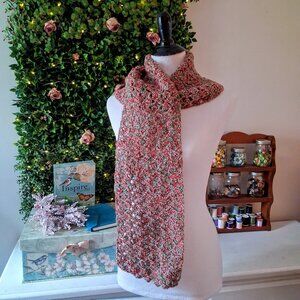 🧶Handmade Delicate Christmas Colored Scarf 😊